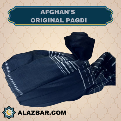 Afghan's Original Black Turban by AL-AZBAR  Pagdi, Amama, Safa  MODEL NO. TUR-0004