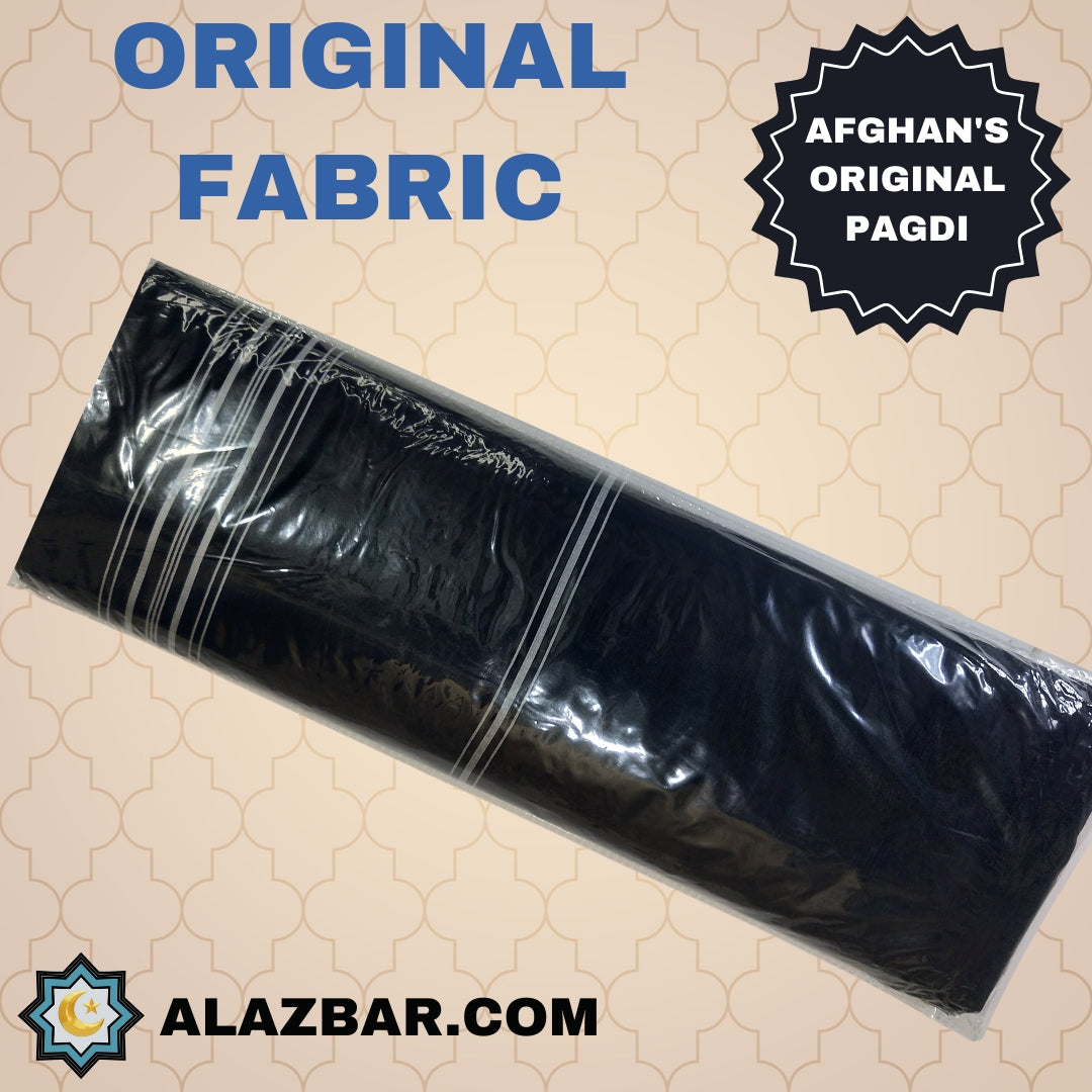 Afghan's Original Black Turban by AL-AZBAR  Pagdi, Amama, Safa  MODEL NO. TUR-0004