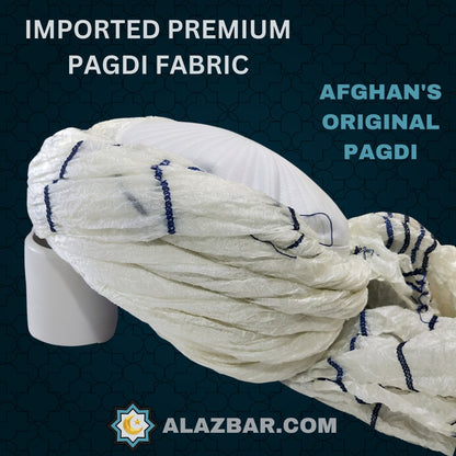 Afghan's Original CREAM Shinning Crinkle Fabric Turban 5 meters by AL-AZBAR  Pagdi, Amama, Safa  MODEL NO. TUR-0001