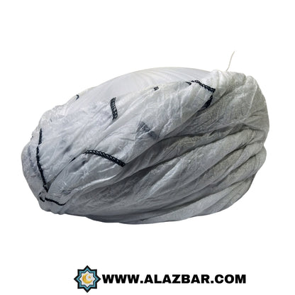 Afghan's Original white Shinning Crinkle Fabric Turban 6.5 meters by AL-AZBAR Pagdi, Amama, Safa MODEL NO. TUR-0001