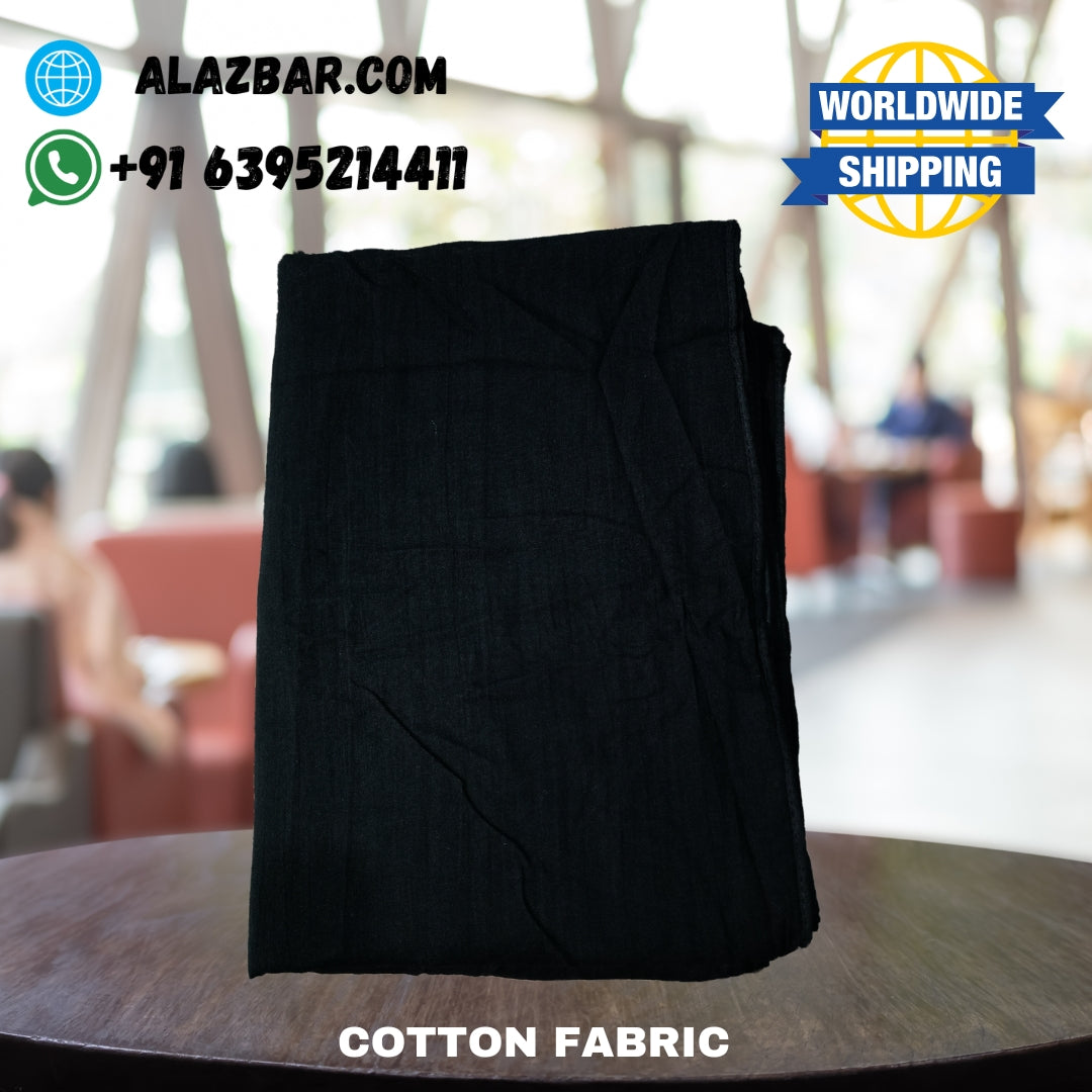 Best BLACK COLOUR Cotton Amama, Pagdi, Safa, For Muslim 3 To 8 Meter ( ONLY FABRIC ) by AL-AZBAR