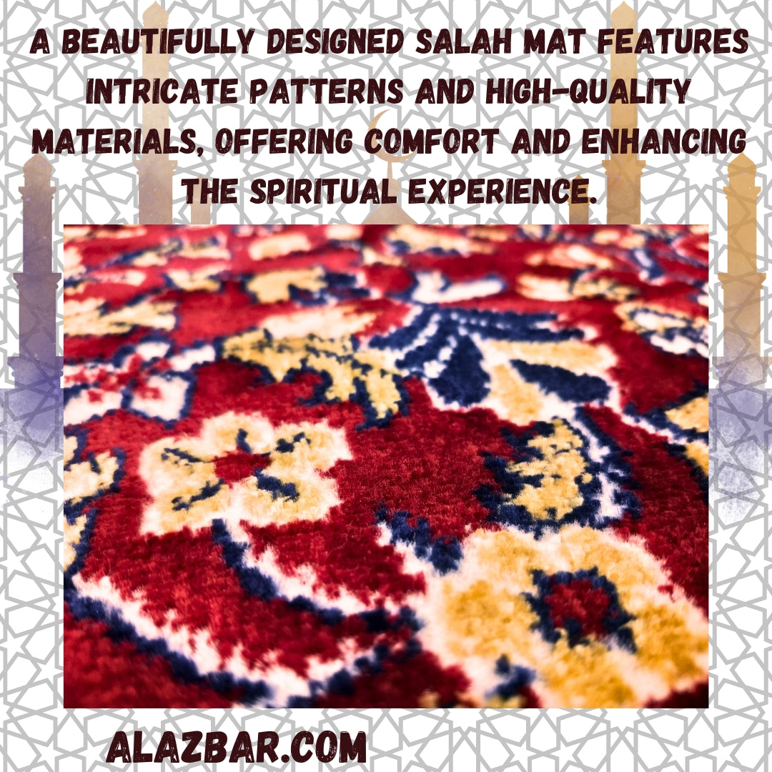 KLIMAH JANAMAZ MUSALLAH  Elegant Turkish Islamic Prayer Rug BY AL-AZBAR  Soft Velvet Janamaz Praying Carpet  - Comfortable Gift for Ramadan or Eid (Model No. SAL-0009) 1