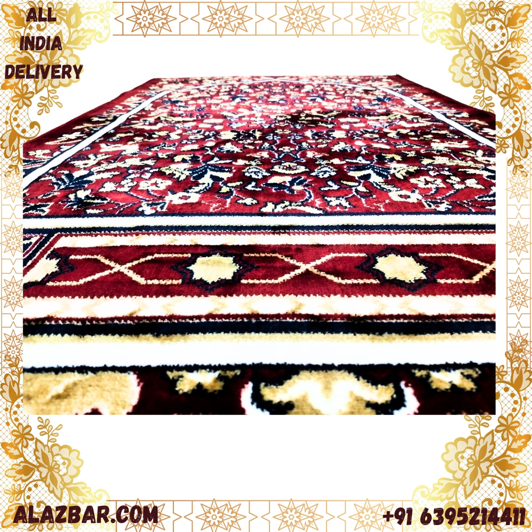 KLIMAH JANAMAZ MUSALLAH  Elegant Turkish Islamic Prayer Rug BY AL-AZBAR  Soft Velvet Janamaz Praying Carpet  - Comfortable Gift for Ramadan or Eid (Model No. SAL-0009) 1