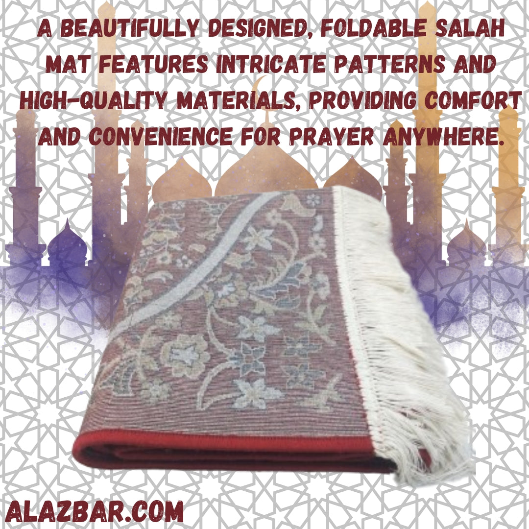 KLIMAH JANAMAZ MUSALLAH  Elegant Turkish Islamic Prayer Rug BY AL-AZBAR  Soft Velvet Janamaz Praying Carpet  - Comfortable Gift for Ramadan or Eid (Model No. SAL-0009) 1