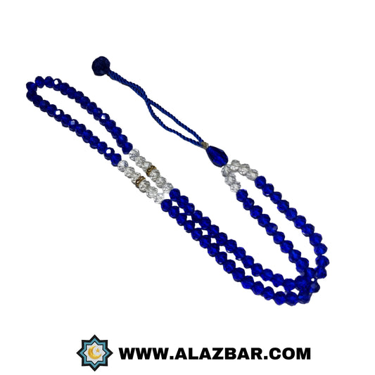 QALB blue shinning crystal 100 beads tasbeeh | by AL-AZBAR