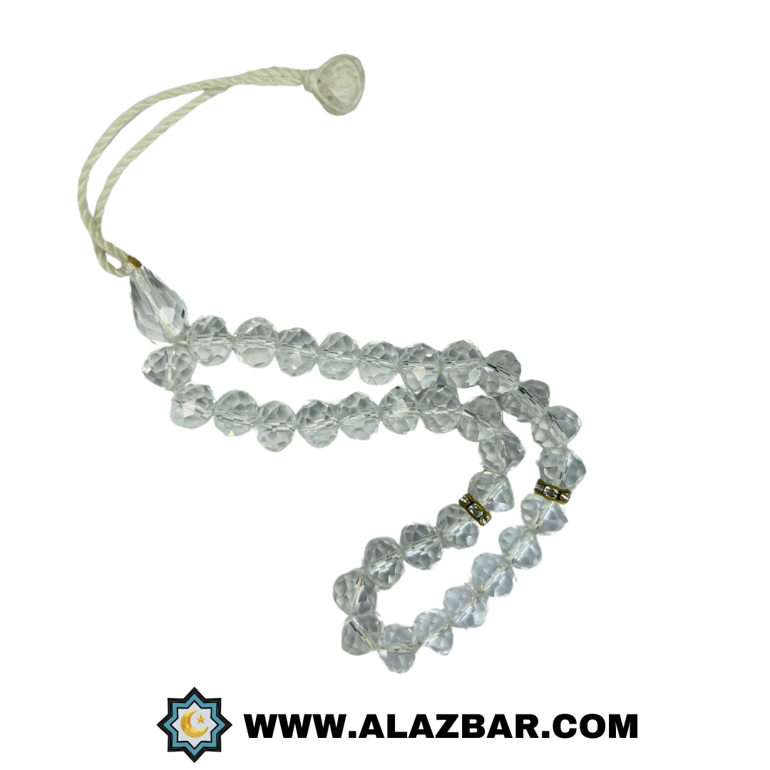 SUKOON White shinning crystal 33 beads premium tasbeeh | by AL-AZBAR