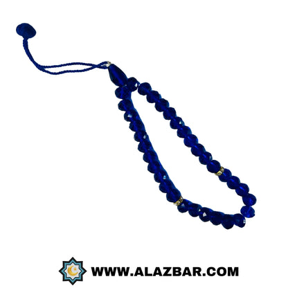 TAJALLI NAVY Blue SHINNING crystal 33 beads tasbeeh | by AL-AZBAR