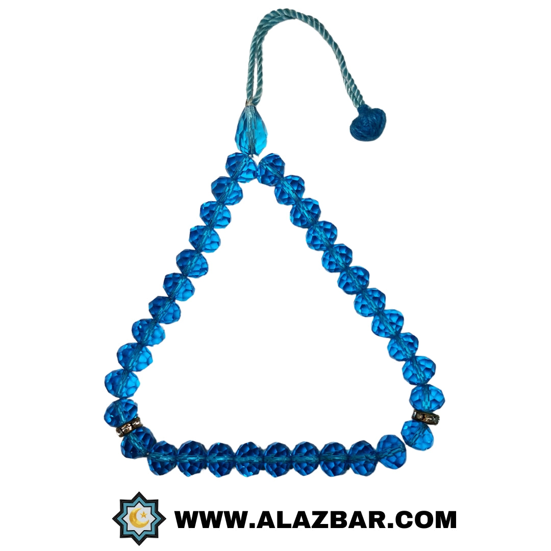 ZIKR bue shinning crystal 33 beads tasbeeh | by AL- AZBAR